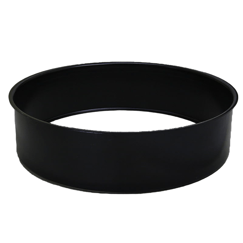 round powder-coated steel fire pit ring with no bolts or welds