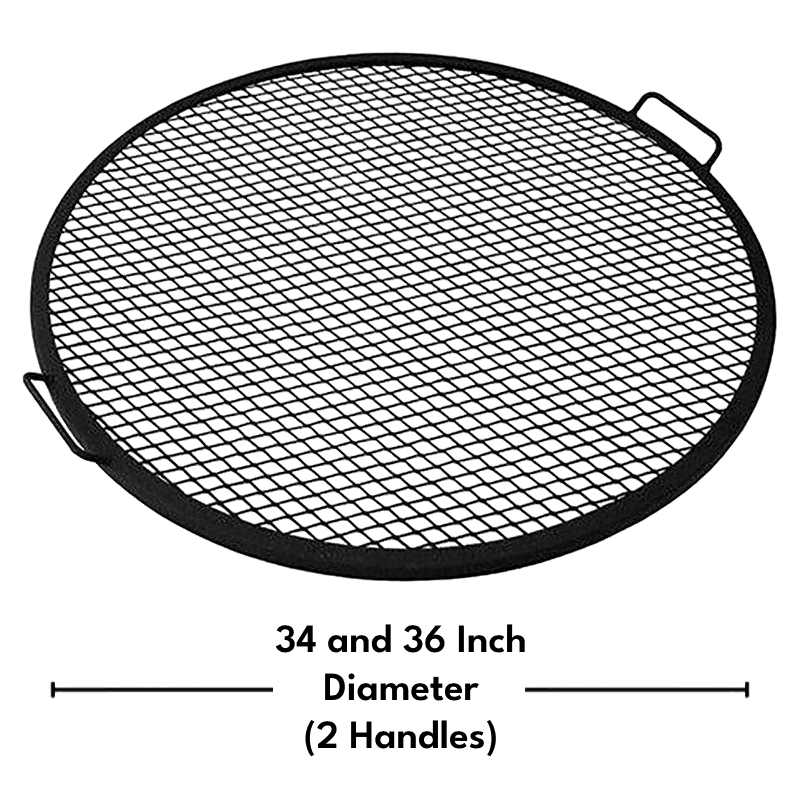 The 34 and 36" Grilling Grate have 2 handles. #Size_34" Diameter #Size_36" Diameter'