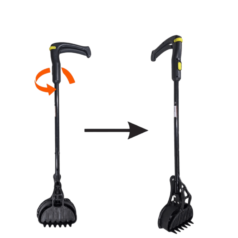 handle rotates for easy storage to hang tool when not in use