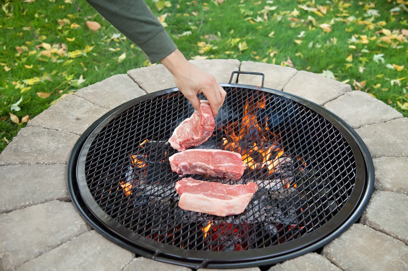 Open fire cooking top grate