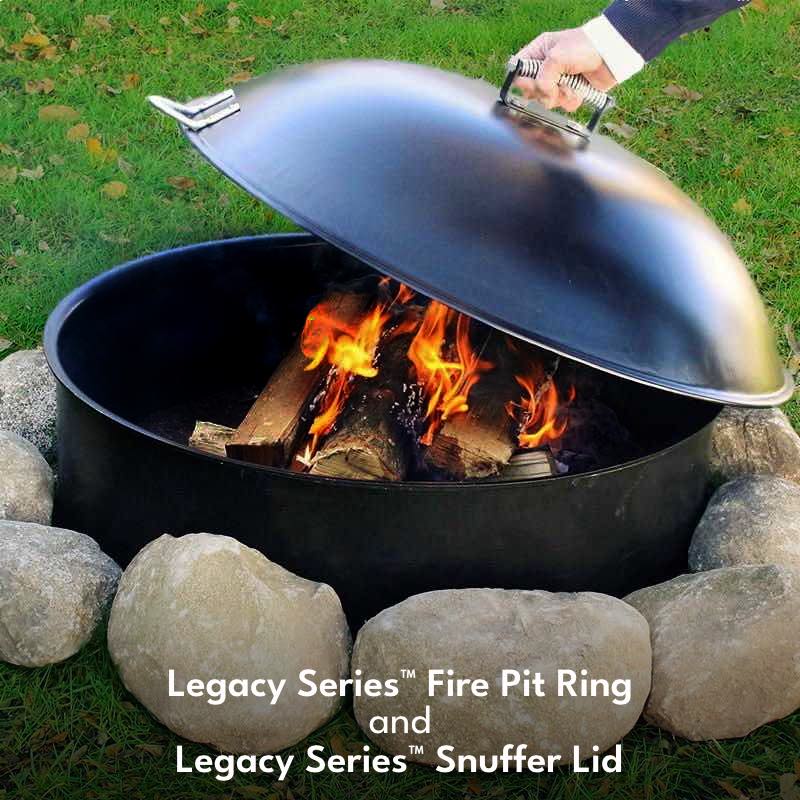 Pair the Legacy Series Fire Ring with the Legacy Snuffer Lid for ultimate safety and to put the fire out quickly