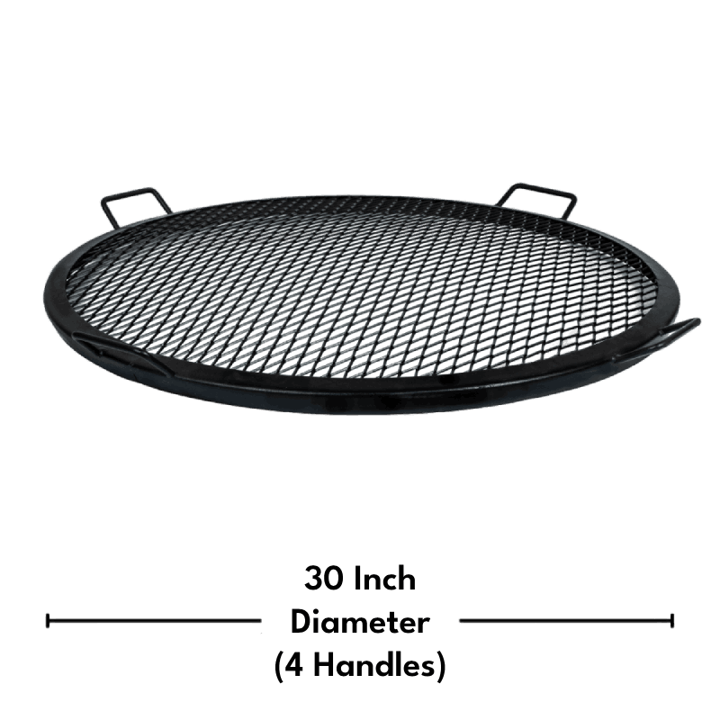 The 30" BBQ Grilling Grate has 4 handles. #Size_30" Diameter