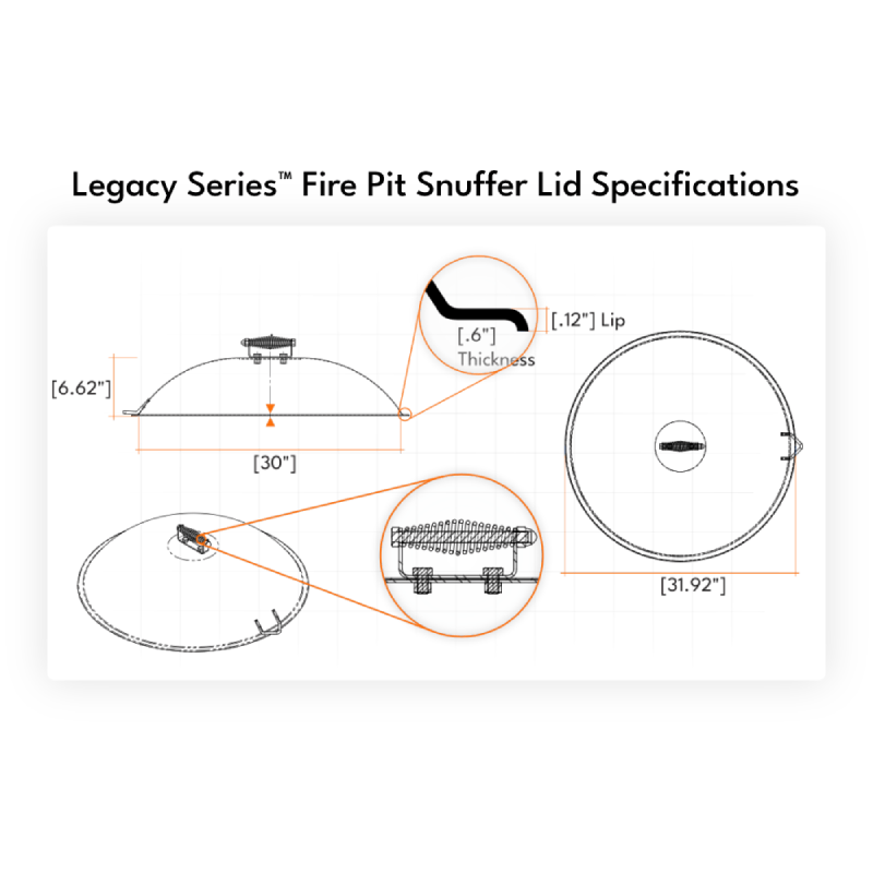 Legacy Series™ Fire Pit Snuffer Lid