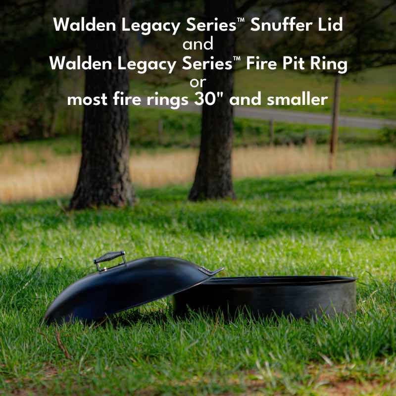The Walden Legacy Series Snuffer Lid fits fire rings 30 inches and smaller