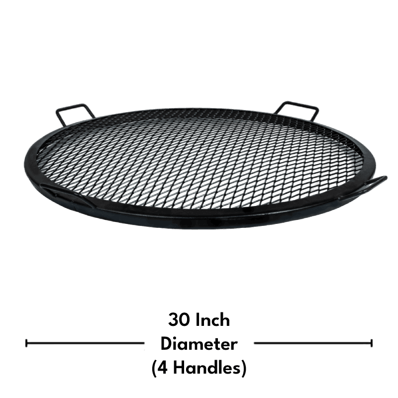 The 30" BBQ Grilling Grate has 4 handles. #Size_30" Diameter
