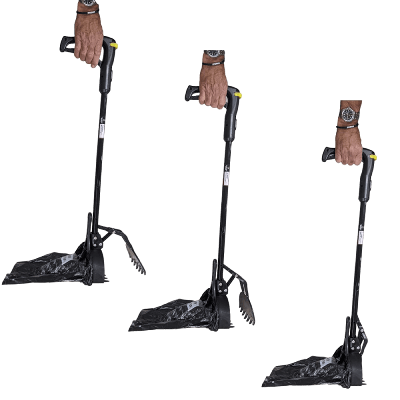 pull lever to activate sweeping claw